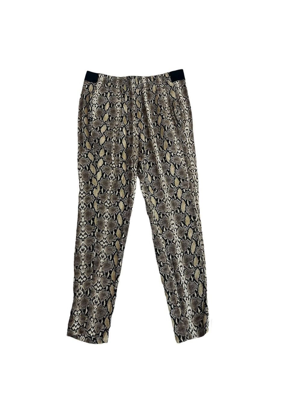 Zara tan brown animal snake print joggers harem pants Sz M